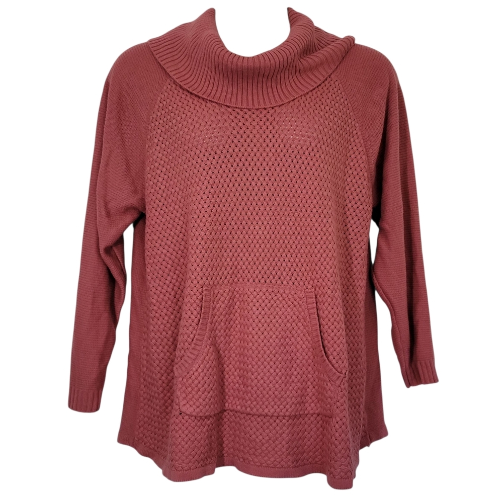 Lane Bryant Dusty Pink Texture Knit Cowl Neck Sweater Size 22/24